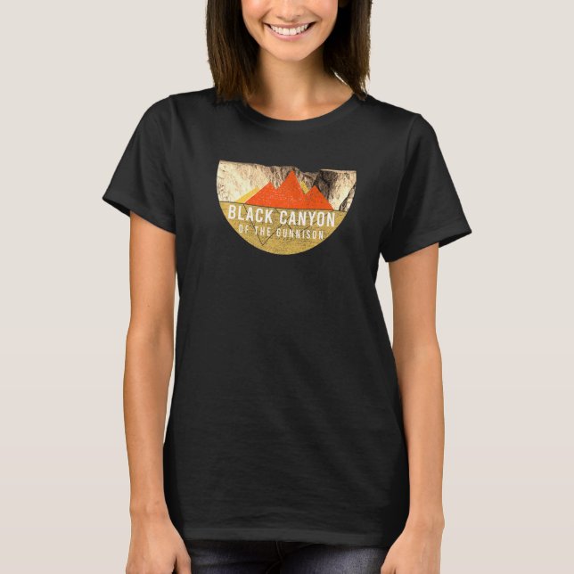 T-shirt Retro Usa Mountain Black Canyon Gunnison National (Devant)