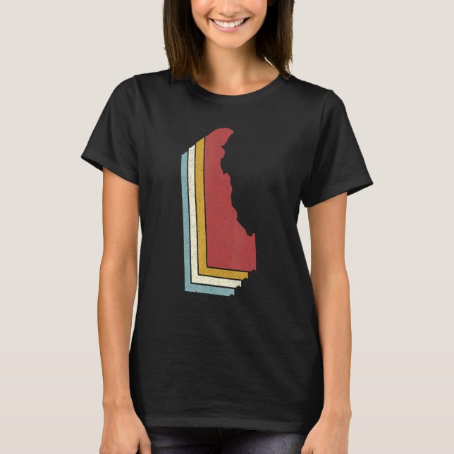 T-shirt Retro USA State Vintage Map Delaware (Devant)