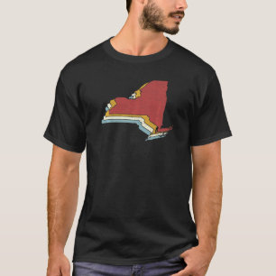 T-shirt Retro USA State Vintage Map New York