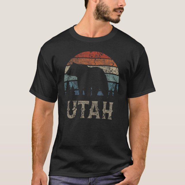T-shirt Retro Utah Beehive State National Parks Mighty 5 B (Devant)