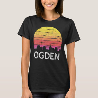 T-shirt Retro Utah Ogden Skyline Bâtiments urbains Vintage