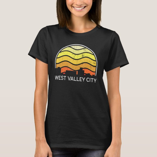 T-shirt Retro Utah West Valley City Visitors Skyline Vinta (Devant)