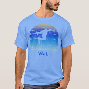 T-shirt Retro Vail Ski Fan Skier Cadeau Ski Cool Vintage