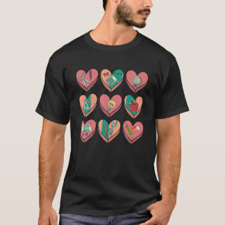 T-shirt Retro Valentine Enseignant Candy Heart Enseignant
