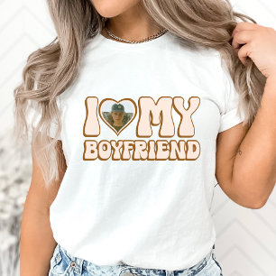 T-shirt Retro Valentine Heart Photo I Love My Boyfriend