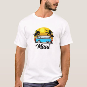 T-shirt Retro Van Life Maui Hawaii Vintage Sunset Les ann