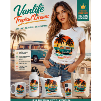 T-shirt Retro Vanlife Tropical Sunset