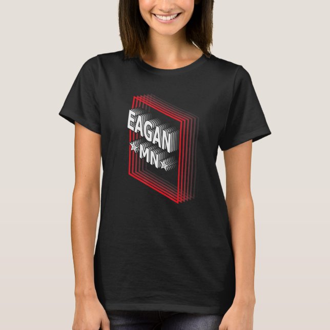 T-shirt Rétro Vaporwave Eagan Minnesota MN (Devant)