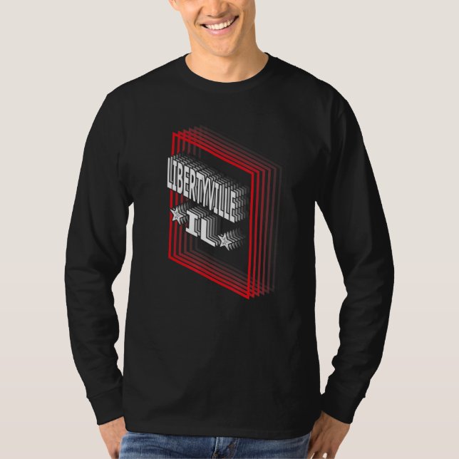 T-shirt Retro Vaporwave Libertyville Illinois IL (Devant)