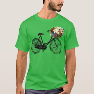 T-shirt Retro Vélo Vintage Panier à fleurs Cruiser
