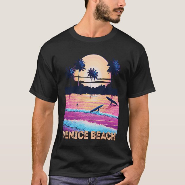 T-shirt Retro Venice Beach California Souvenir Surf (Devant)