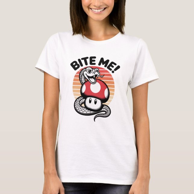 T-shirt Rétro Venin – Mords-moi ! (Devant)