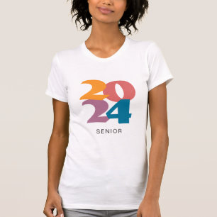 T-shirt Retro Vibes Graduation 2024 Senior Personnalisé