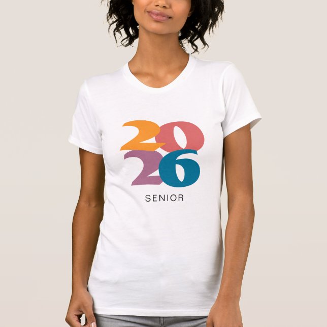 T-shirt Retro Vibes Graduation 2024 Senior Personnalisé (Devant)