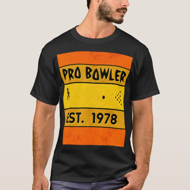 T-shirt Retro Video Game Bowling (Devant)