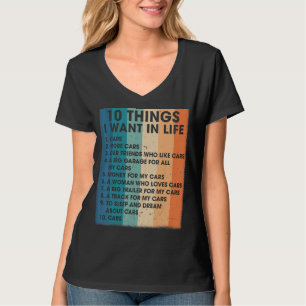 T-shirt Rétro Vintage 10 choses que je veux dans ma vie vo