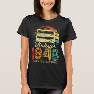 T-shirt Rétro Vintage 1946 Édition Limitée 80 Ans Bi