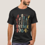 T-shirt Retro Vintage 1964 Guitar Lover 1964 Birthday Guit<br><div class="desc">Distressed Retro Vintage 1964 Guitar Guitarist Birthday Guitar Lover gifts. Born in 1964, men, women, kid, boy, girl, mom, dad, best friend, uncle, pop pop, grandpa, grandma, husband, wife, teacher, son, daughter, sister, brother, daddy, father, grandson. Retro Vintage 1964 Cute Birthday gift for guitarist, guitar lover, guitar player, who love...</div>