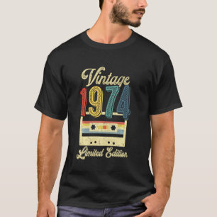 T-shirt Retro Vintage 1974 Bande de cassette 48e Anniversa