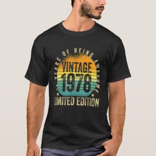 T-shirt Retro Vintage 1978 44 Année D'Être Génial