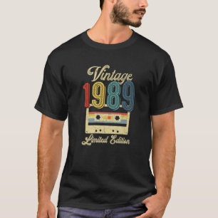 T-shirt Retro Vintage 1989 Cassette Tape 33E Anniversaire 