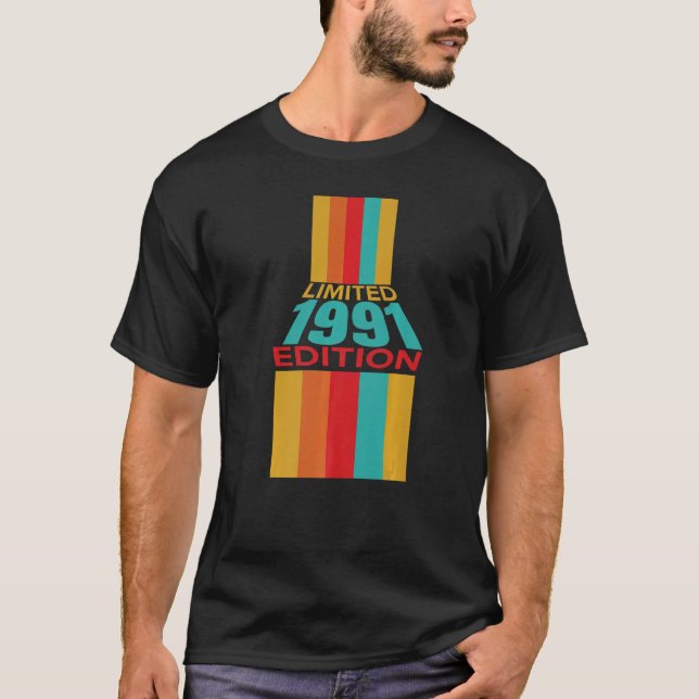 T-shirt Retro Vintage 1991 Anniversaire 1 (Devant)