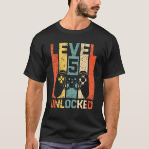 T-shirt Retro Vintage 5e anniversaire Gamer Niveau 5 déver