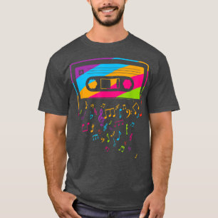 T-shirt Retro Vintage 80's 90's Music Notes Bande de casse