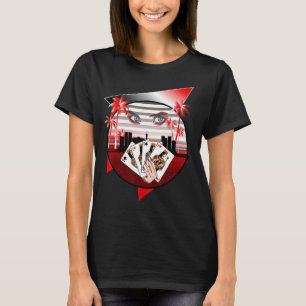 T-shirt Retro Vintage 80's 90's Poker Cards Queens