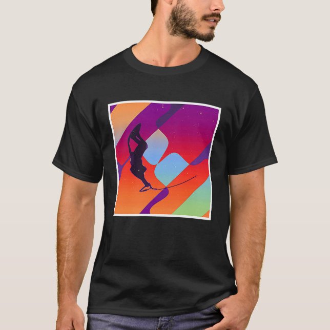 T-shirt Retro Vintage Aesthetic Wakeboard (Devant)