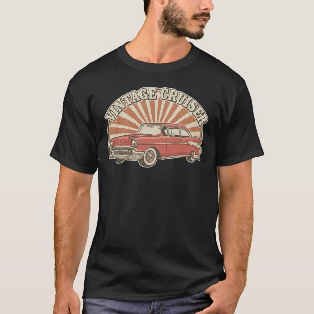T-shirt retro vintage American car (Devant)