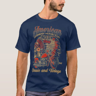 T-shirt Retro Vintage American Motorcycle Indian pour la v