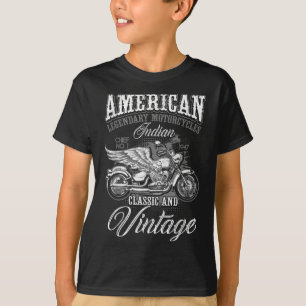 T-shirt Retro Vintage American Motorcycle Indian pour Old 