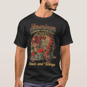 T-shirt Retro Vintage American Motorcycle Indian pour Old 