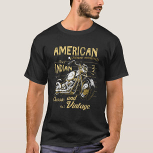 T-shirt Retro Vintage American Motorcycle Indian pour Old