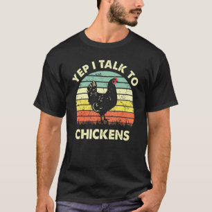 T-shirt Rétro Vintage Années 60 70 Oui Je Parle Aux Poules