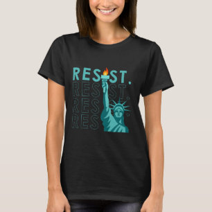 T-shirt Rétro Vintage Anti Trump Résiste À La Statue De La