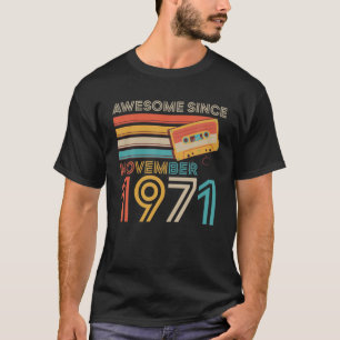 T-shirt Rétro Vintage Awesome Depuis Novembre 1971 50E Bir