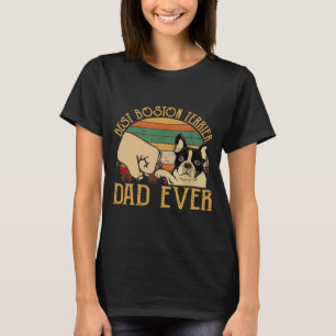 T-shirt Retro Vintage Best Boston Terrier Papa Jamais