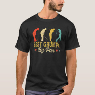 T-shirt Retro Vintage Best Grumpa By Par Men Golf Golf Gol