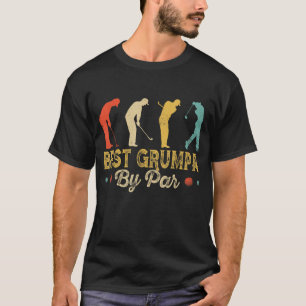 T-shirt Retro Vintage Best Grumpa By Par Men Golf Golf Gol