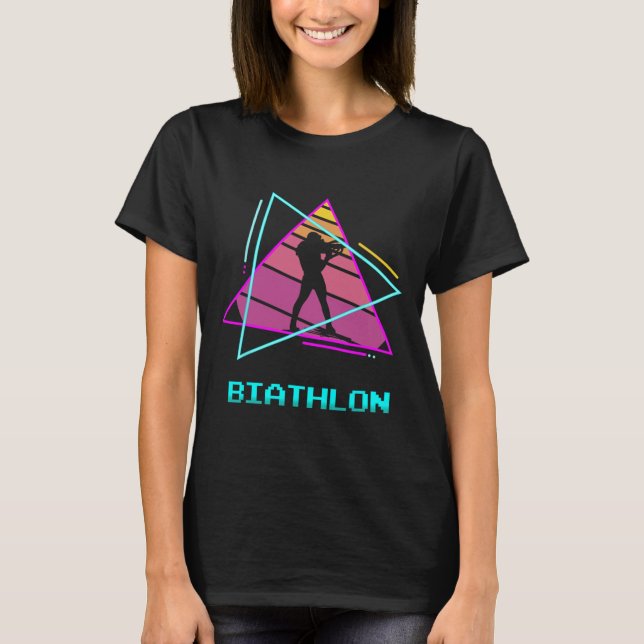 T-shirt Retro Vintage Biathlon Biathlon 3 (Devant)