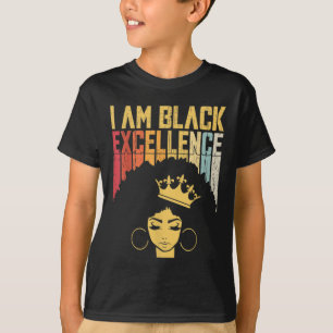 T-shirt Rétro Vintage Black Excellence African Pride Histo