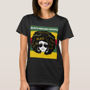 T-shirt Retro Vintage Black History Mois Afro Girl Mom