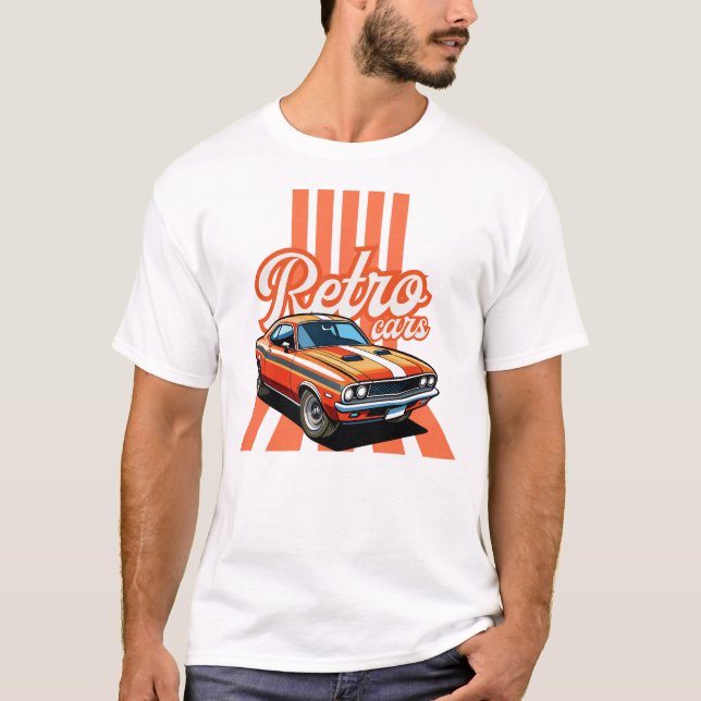 T-shirt retro vintage cars classic (Devant)