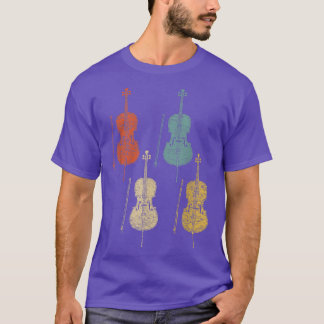 T-shirt Retro Vintage Cello Orchestra music instrument mus