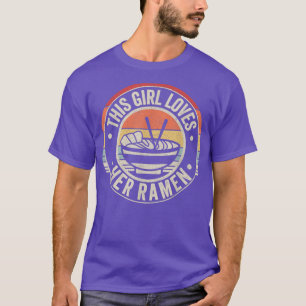 T-shirt Retro Vintage Cette Fille Aime Son Ramen Drôle Ram