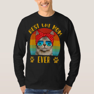 T-shirt Retro Vintage Chat Maman Fête des Mères Meilleur C