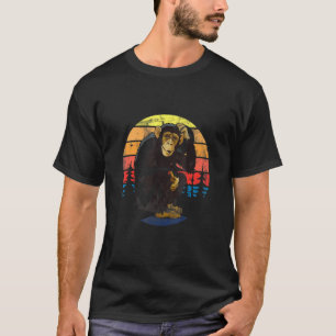 T-shirt Retro Vintage Chimpanzé Singe Forêt Sauvage Animal