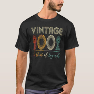 T-shirt Retro Vintage depuis 2002 21e anniversaire 21 ans 